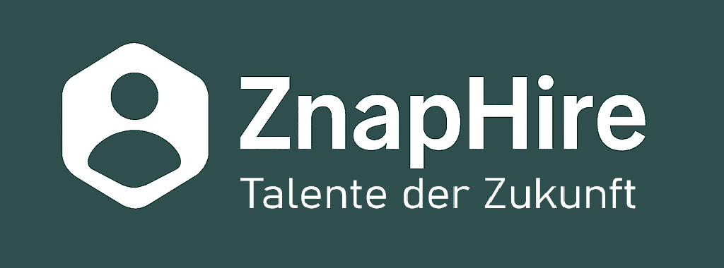 Logo of ZnapHire with the tagline 'Talente der Zukunft'.